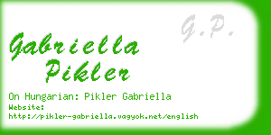 gabriella pikler business card